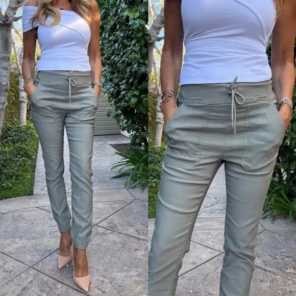 BEVY FLOG Pants - 🆕️Bevy Flog - Tali Pant in Green Herringbone Size 28 Travel Baddie Minimalist